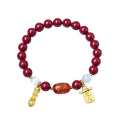Blessing Red Cinnabar Bead Bracelet – Handmade Protection Amulet