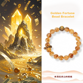 Golden Fortune Bead Bracelet – Citrine & Agarwood with Five Wealth Gods | GComing