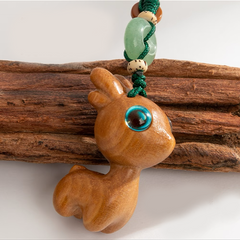 Lucky Deer Charm – Sandalwood Mini Deer Keychain & Phone Pendant | GComing