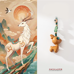 Lucky Deer Charm – Sandalwood Mini Deer Keychain & Phone Pendant | GComing