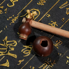 Seven-Star Inlaid Gourd – Black Jujube Wood with Silver Constellation | GComing